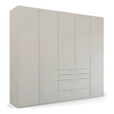 Frans 250cm Decor 5 Door Wardrobe With Drawers - Pendle Village Furniture